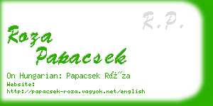 roza papacsek business card